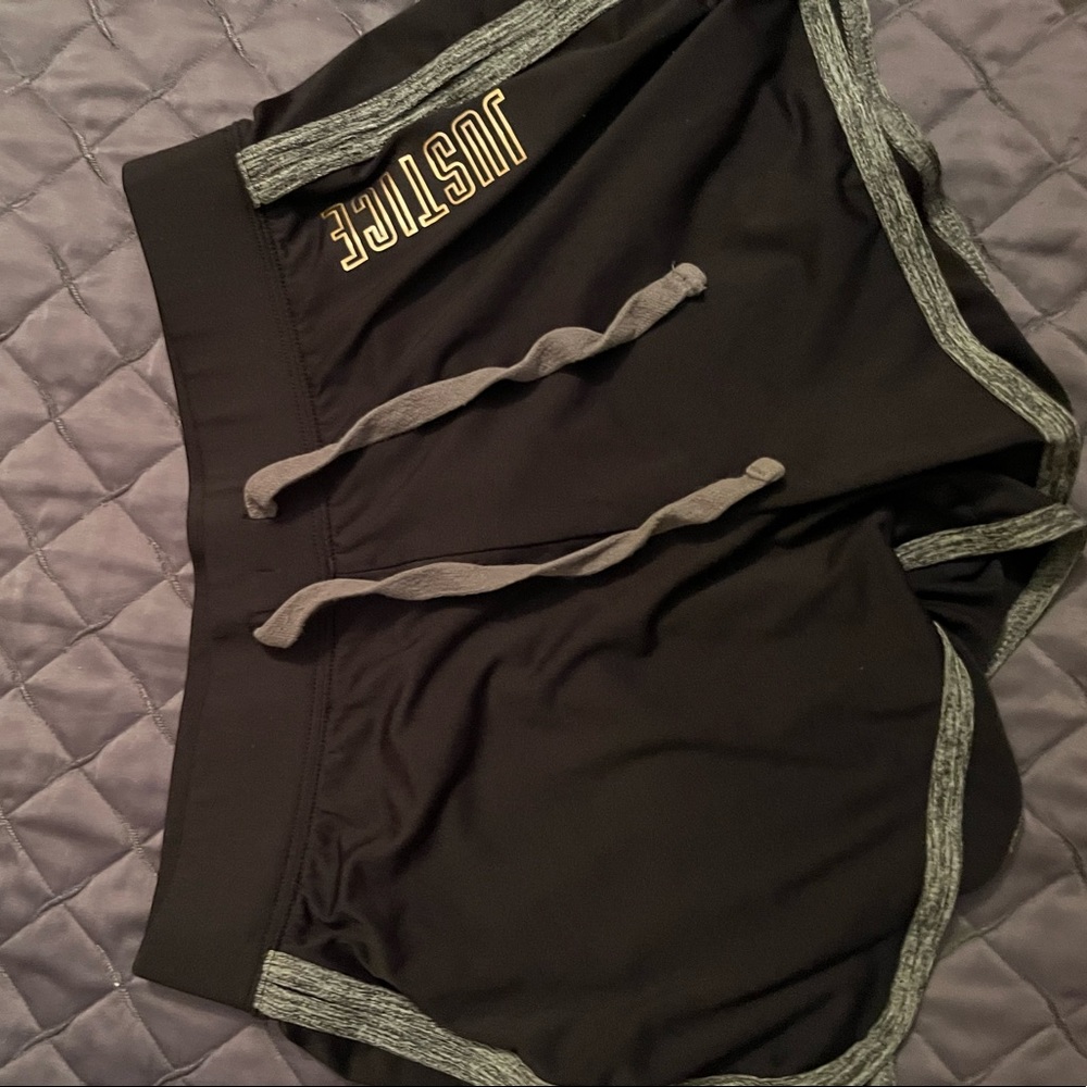 Justice shorts. Tween. Teen. Girls. Black and grey.